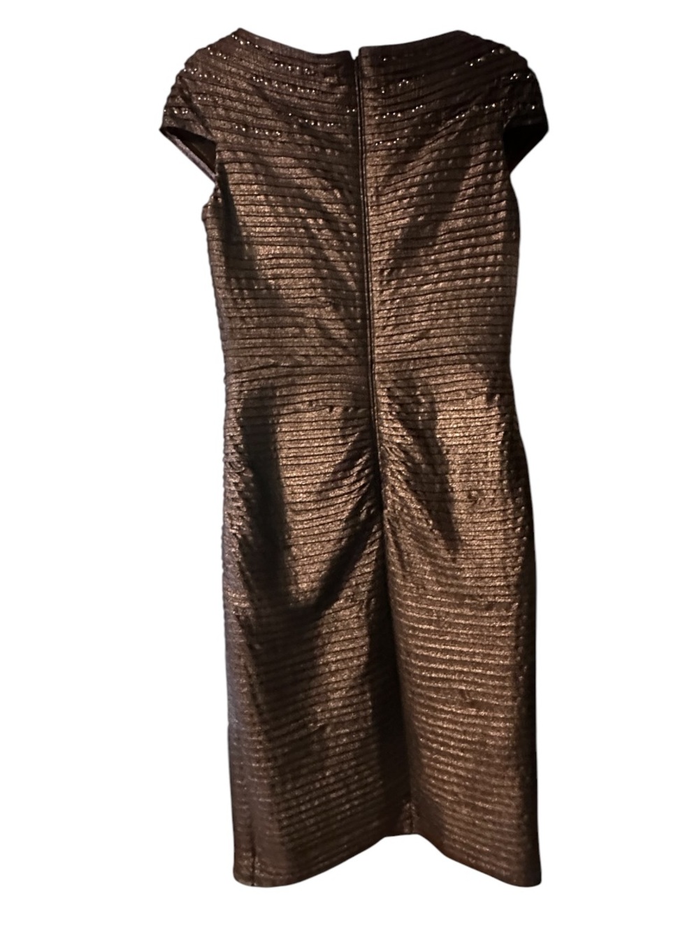 Tadashi Shoji gray silver metallic dress sz- small - Picture 2 of 7